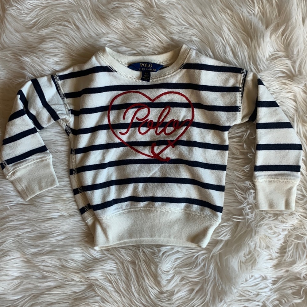 Polo Ralph Lauren
Girls' Striped & Embroidered Heart Anchor Top